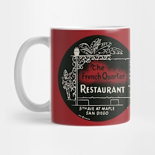 Vintage French Quarter Restaurant San Diego California Mug